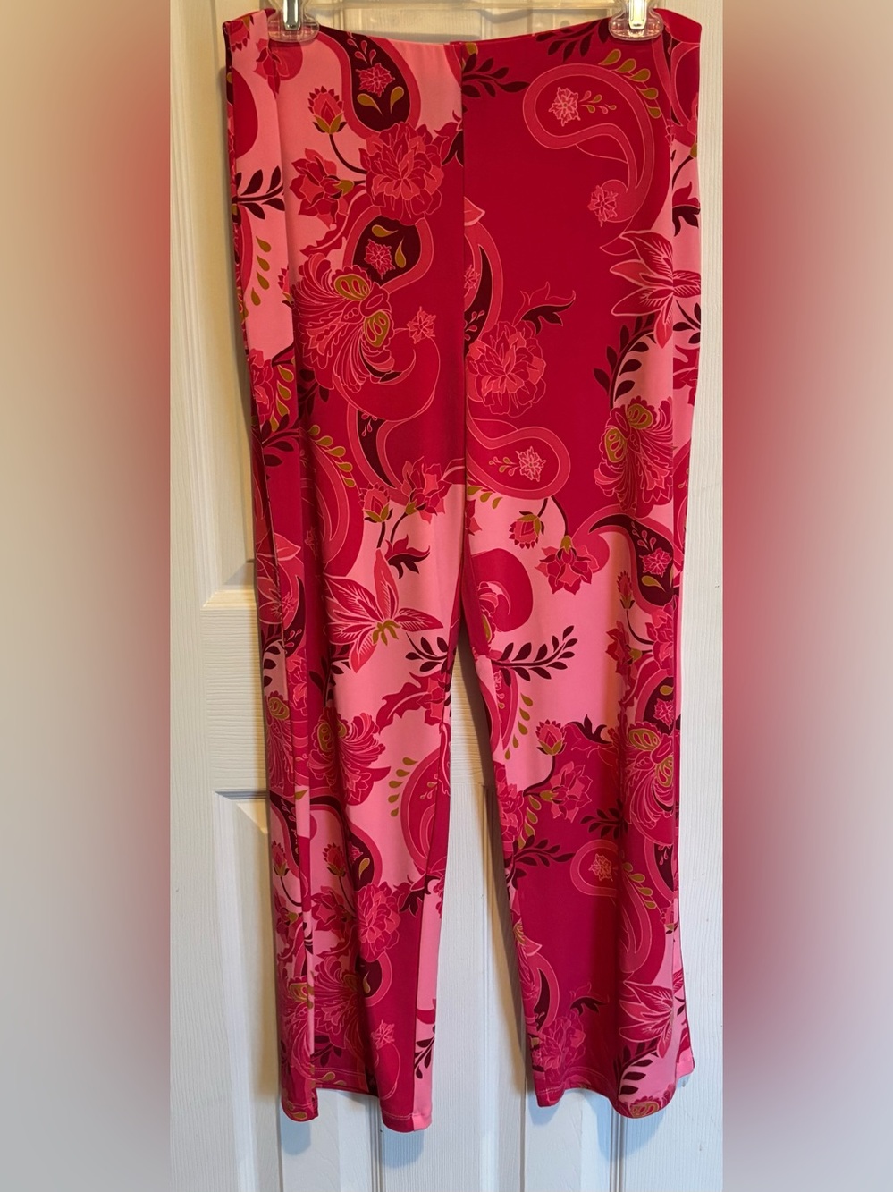 JM Collection Pink Floral Wide-Leg Pants